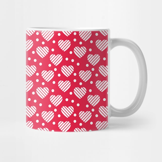 Red and White Hearts Pattern 030#001 by jeeneecraftz